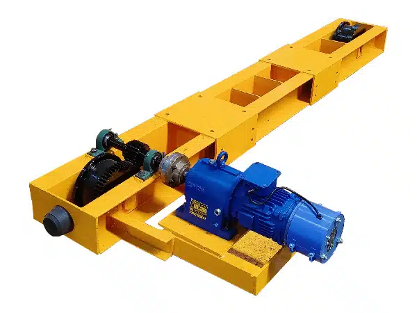 It supports and guides the hoist trolley, enabling horizontal movement along the length of the crane's runway.
